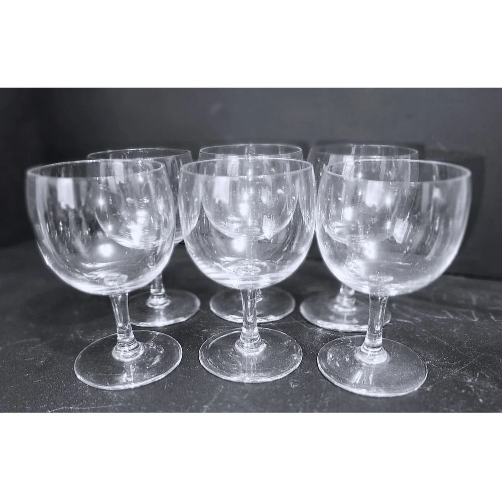 Set of 6 Elegant Royal Doulton Mode Wine‎ Glasses, Crystal Clear Glassware